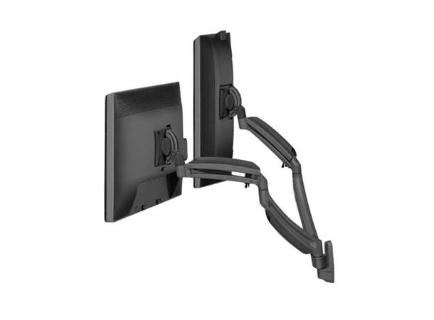 Chief Kontour K1 Vegg 2xSkjerm 525mm VESA Max 2x11 Kg Single Stud Sort 